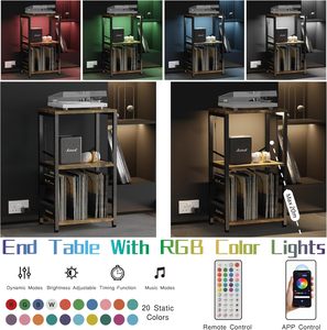 Lưu trữ giá cuối bảng với guitar đứng, Máy nghe nhạc đứng, vinyl hồ sơ lưu trữ, 2-Tier Acoustic, bàn xoay đứng - Product Image 3