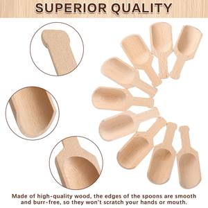 Mini cucharas de madera para tarros, 12 piezas, pequeñas cucharas de sal de baño, cuchara de café, Mini cucharas de bambú, Mini cucharas para especias, té, azúcar - Product Image 3