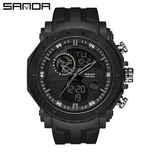 Reloj de Pulsera Digital de Cuarzo para Hombre SANDA 6012, Reloj Deportivo con Doble Pantalla, Fecha, Semana, Resistente al Agua, Reloj Electrónico - Product Image 6