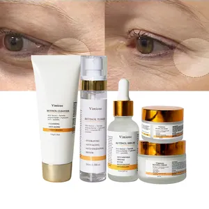 50 Sets OEM ODM Organic Retinol Peptide Anti Aging Face Cleanser Toner Serum Eye Cream Moisturizer Cream Retinol Skin Care Set
