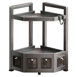 Estante de Almacenamiento de Esquina de Acero Inoxidable, Rectangular, de Múltiples Niveles, Tipo Vertical, para Aceite, Sal, Salsa de Soya, Vinagre y Condimentos de Cocina - Product Image 4