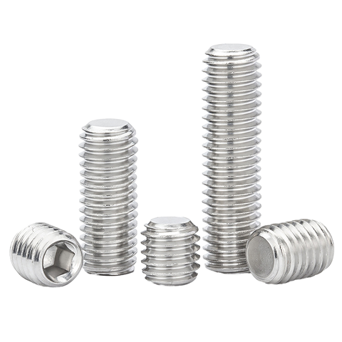 Factory Spot 304 Stainless Steel DIN913 Grub Screw Set 100pcs/Bag M1.6 M2 M2.5 M3 M4 M5 M6 M8 M10 M12 Socket Nut Screw Metric