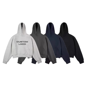 ผู้ผลิตเสื้อฮู้ดดี้โอเวอร์ไซส์ทรงหลวมแบบมีฮู้ด ผ้าฝ้ายหนานุ่ม สวมใส่สบาย มีสไตล์ มีกระเป๋า รับผลิตตามแบบ - Product Image 4