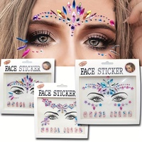 Autocollants faciaux et strass pour les ongles, à paillettes, en polyester, pour fêtes, bars et clubs, accessoires de mode en gros