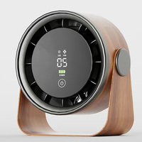 Ventilateur de table portable, rechargeable par USB, silencieux, avec affichage LED, pour bureau, maison, extérieur