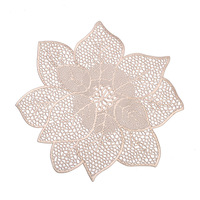 Décor de Table ajouré métal or chargeur assiettes tapis vinyle feuille tissée PVC napperons pour réception de mariage de vacances