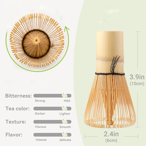 Batidor de bambú hecho a mano Matcha mango suave ligero fácil de usar para ceremonias diarias de té cerdas finas batidor de mano Matcha - Product Image 5
