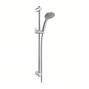 Système de douche complet Prince Chrome avec rail coulissant de 80 cm, douchette à main et barre réglable pour salle de bain - Product Image 3