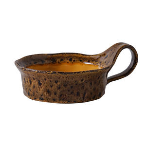 Tazón de Cerámica Chaozhou de 401-500 ml, Hecho a Mano, Estilo Bohemio, con Estampado de Leopardo, Tazón para Ensalada con Dos Asas para Uso Doméstico - Product Image 2