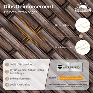 आउटडोर पैटियो रतन मॉड्यूलर सोफे के साथ कॉफी टेबल गार्डन सोफा आउटडोर फर्नीचर आधुनिक वाटरप्रूफ स्लीपर सोफा आधुनिक - Product Image 4