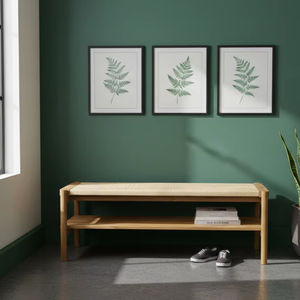 Banc rectangulaire Aoi en bois massif, design japonais moderne, durable, facile à nettoyer, pour salon, chambre à coucher, utilisation en extérieur - Product Image 6