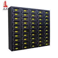 Grande boîte aux lettres en acier noir, 50 portes, design moderne, boîte postale pour lettres