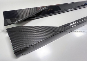 Paire d'extensions de bas de caisse en carbone pré-imprégné MP de qualité supérieure, compatibles OEM, pour BMW G80 G80 Berline, accessoires de performance Street Track - Product Image 2
