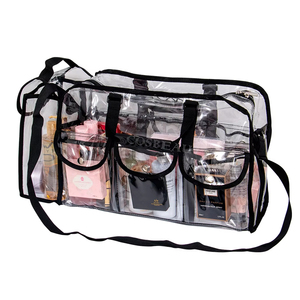 Sac de beauté transparent en <span class=keywords><strong>vinyle</strong></span> holographique personnalisé, sac à fermeture éclair en PVC transparent, sacs de beauté, sac à cosmétiques, sac à main - Product Image 1