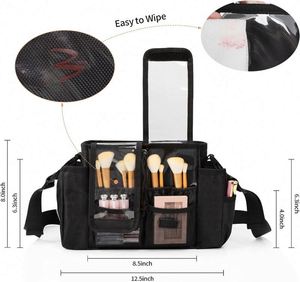 Échantillon gratuit : Trousse à pinceaux de maquillage professionnelle avec couvercle en PVC, grande capacité, avec ceinture réglable et - Product Image 1