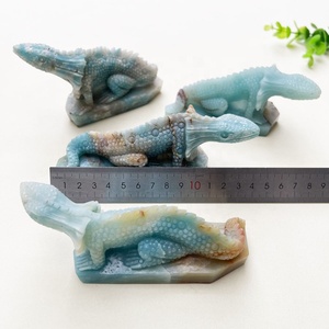 Pierre semi-précieuse personnalisée artisanat cristal Cabrite sculpture Amazonite Quartz lézard pour la décoration - Product Image 5