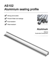 Aluminium douchestrip waterdicht corrosiebestendig voor glazen doucheruimtes