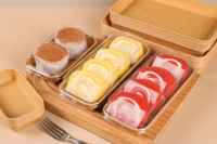 Barquette à sushi en papier kraft écologique, résistante à l'huile, fournitures d'emballage alimentaire, utilisable au micro-ondes, papier d'emballage alimentaire de haute qualité