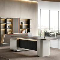 Meubles de bureau, table de bureau en bois, design de bureau de direction, bureaux de luxe en forme de L, bureau de direction pour PDG
