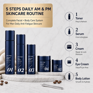 Set de Cuidado Facial 5 en 1 de Última Tendencia: Hidratante, Iluminador, Reafirmante, Reparador y Nutritivo con Múltiples Péptidos y Cafeína para Todo Tipo de Piel - Product Image 5