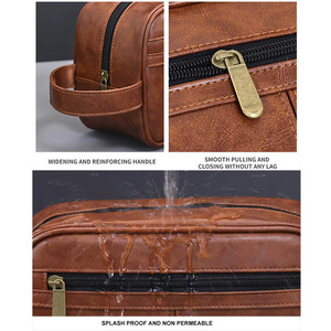 <strong>Groomsmen</strong> <strong>Gifts</strong> Organizer Hanging Shaving <strong>Bag</strong> PU Leather Toiletry Cosmetic <strong>Bag</strong> <strong>for</strong> Wedding - Product Image 4