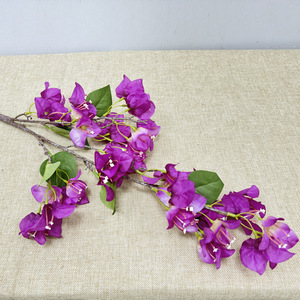 Fleurs artificielles de bougainvillier, branche unique, haute simulation, fleur en soie plastique pour la décoration de la maison et des mariages - Product Image 4