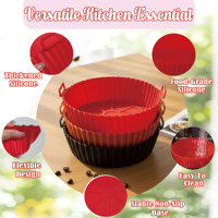 Doublure en silicone multicolore réutilisable pour friteuse à air, résistante à la chaleur, antiadhésive, pour panier de cuisson, idéale pour la remise des diplômes et la fête des pères