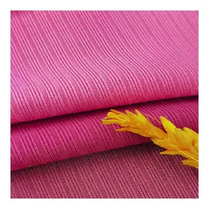 Colorful Hot Selling Solid Knitting Fabric 95% Poly 5% Spandex Jacquard 4*2 Rib Fabric For Garment