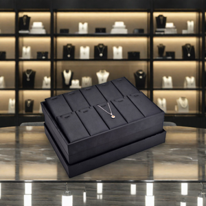 Chất lượng cao cổ điển tùy chỉnh bán buôn PU trang sức khay hiển thị thanh lịch Vòng Bông tai mặt dây chuyền hiển thị trình bày bao bì hiển thị - Product Image 5