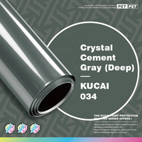 KUCAI 5*59FT Stiker Mobil Pelindung Cat Transparan PET Kristal Abu-abu (Dalam) Pembungkus Vinyl