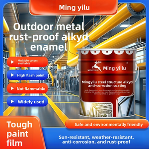 Çabuk kuruyan yanmaz açık renkli çelik yapı alkid korozyon önleyici kaplama pas geçirmez boya - Product Image 2