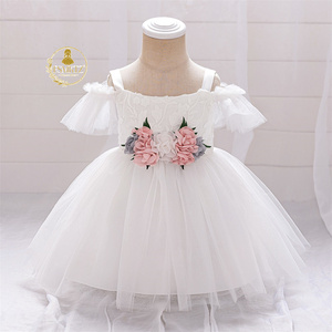 Vestido Blanco de Media Manga con Bordado de Princesa <span class=keywords><strong>para</strong></span> Niña, Diseño ODM, <span class=keywords><strong>para</strong></span> <span class=keywords><strong>Primera</strong></span> Comunión o Bautizo, Estilo Casual de Verano - Product Image 4
