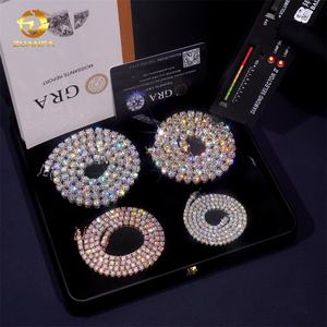 RTS Cadena Gargantilla de Tenis Estilo Hip Hop en Plata 925 con Diamantes Moissanita VVS de 2mm 3mm 4mm 5mm 6.5mm, Joyería Iced Out - Product Image 3