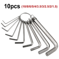Ensemble porte-clés hexagonaux Allen de 1.5 à 10mm, outil en acier allié de qualité industrielle avec tournevis à pointe Torx, kit de clés, 8 pièces
