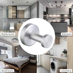 Set di 4 Ganci da Parete Multifunzione in Acciaio Inox 50mm per Asciugamani e Accappatoi, per Bagno e Cucina - Product Image 5