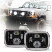 Phare LED rectangulaire 7X6 "5X7" pour XJ Cherokee MJ Comanche Accessoires d'éclairage tout-terrain pour phares LED Toyota Hilux