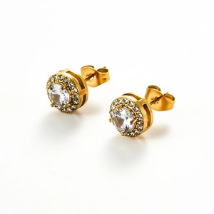 1 Par de Pendientes de Zirconia Cúbica de Acero Inoxidable para Mujer, Modernos, Multicolores, Hipoalergénicos, Brillantes, Joyería para Regalo - Product Image 3