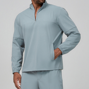 XW-ECX1138 Abbigliamento Sportivo da Uomo con Colletto Alto, Asciugatura Rapida, <span class=keywords><strong>Design</strong></span> con Zip, Maniche Lunghe per <span class=keywords><strong>Palestra</strong></span> - Product Image 1