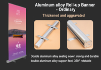 Support publicitaire économique en aluminium de haute qualité pour exposition extérieure, avec bannière déroulante rétractable