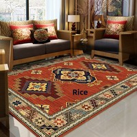 Tapis turc persan rétro pour salon, style bohème ethnique, tapis mural, tapis de bureau, polyester épais, motif géométrique