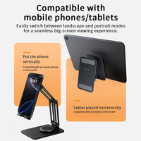 Soporte Plegable Ajustable de 360 Grados para Teléfono Móvil, de Aleación de Aluminio, para Escritorio, Cama, Gimnasio, Soporte Universal para Teléfono Móvil