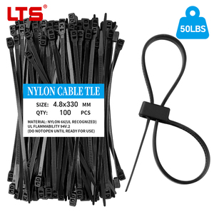 Attaches de câbles en nylon autobloquantes à double extrémité, fabricant professionnel, 4,8*330 mm, écologiques, ignifuges, multi-tailles, pour usage automobile - Product Image 1