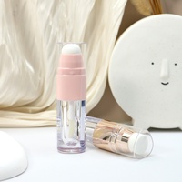 Tube de brillant à lèvres Yuecai 2-en-1 vide transparent avec applicateur éponge en silicone interchangeable, flacon pour gloss et blush liquide