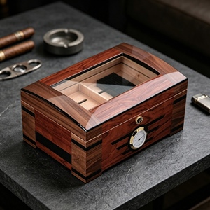 <b>Lockable</b> Large Capacity Wooden Gift And Display Container For Home Shop Exhibition Display For Cigar <b>Box</b> - Product Image 1