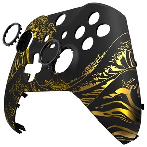 La Grande Vague d'Or de Kanagawa - Coque avant noire et anneaux d'accentuation pour manette Xbox One Elite Series 2 - Product Image 3
