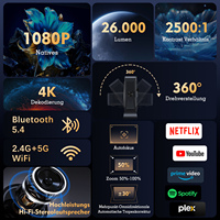 Nouveau design 2026 Mini projecteur LED LCD portable P7-ULTRA Android 11 7000 Lumens 400 ANSI FHD 4K avec support BT5.0 Funphenix