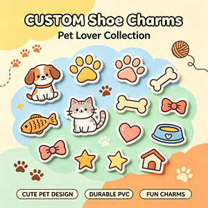 Breloques personnalisées en PVC pour chaussures, breloques personnalisables, accessoires de décoration pour chaussures, breloques personnalisées pour animaux de compagnie, breloques pour chaussures de <span class=keywords><strong>chien</strong></span> - Product Image 1