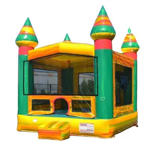 Niños Castillo Casa de rebote inflable 13 pies castillo hinchable verde amarillo adecuado para adultos saltar Castillo para niños inflable