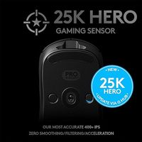 Logitech G PRO Mouse Gaming Nirkabel HERO 25K 25600 DPI 80g LIGHTSPEED 6 Tombol Ambidextrous Baterai 48 Jam untuk Esports PC Mac