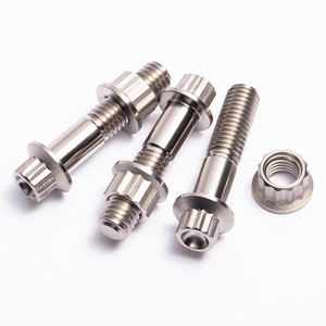 GR5 titanyum alaşım çift damızlık raptiye CNC egzoz borusu modifikasyonu M8/M10 vidalar ile düz Finish araba motosiklet altıgen cıvata - Product Image 5